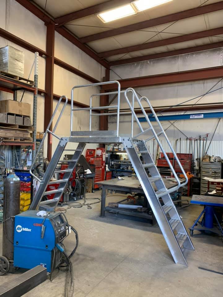 Cross over stair for Lake Side Contracting